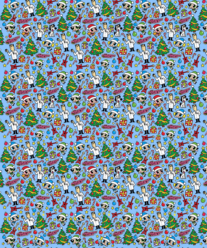 Blue Guitars Powerpuff Girls Wrapping Paper – Christmas Gift Wrap for Fans