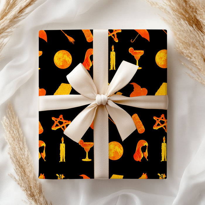 Black Orange Practical Magic Wrapping Paper – Gift Wrap for Fans