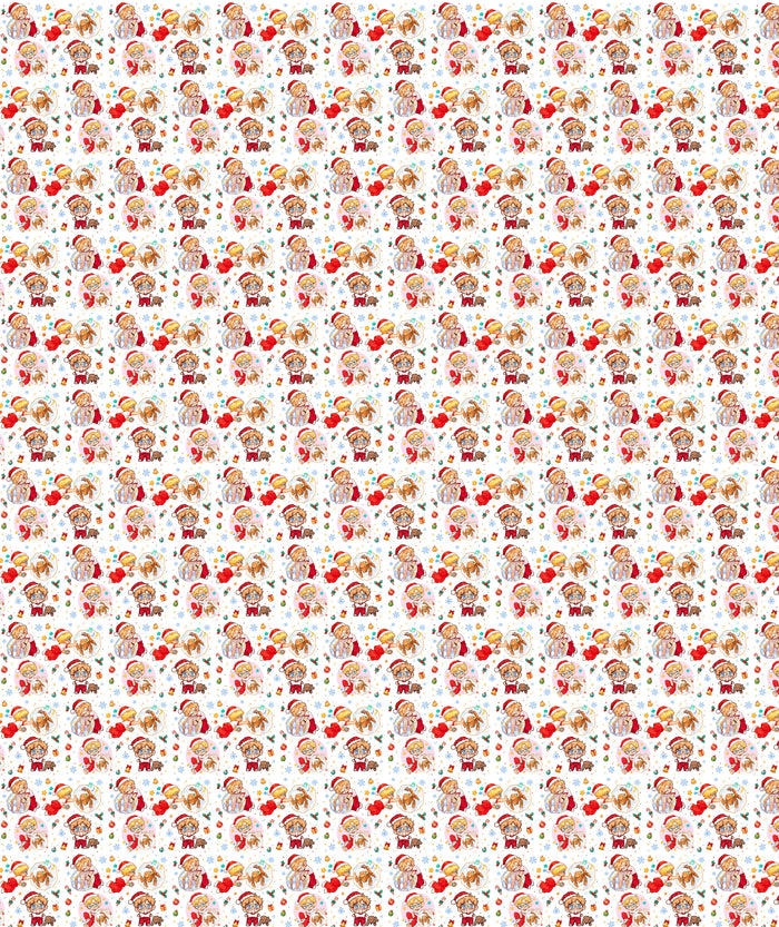 White Chibi Santa Project Hail Mary Wrapping Paper – Christmas Gift Wrap for Fans