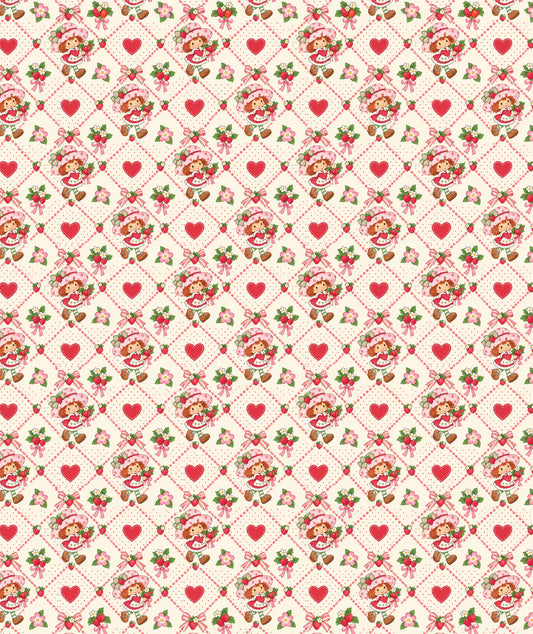 Cream Hearts Strawberry Shortcake Wrapping Paper – Gift Wrap for Fans
