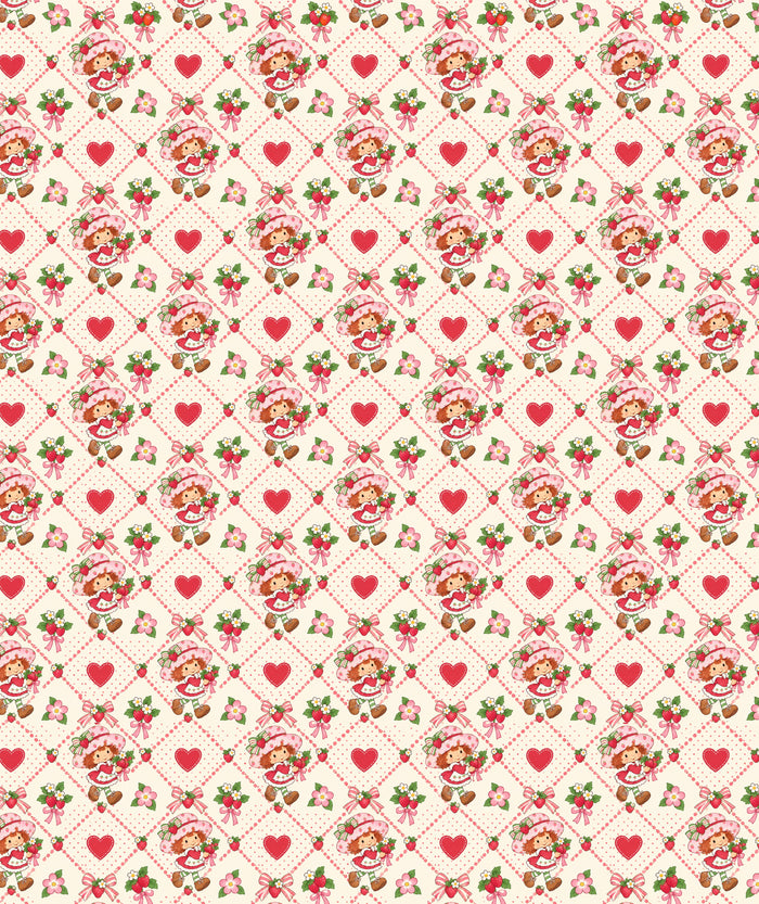 Cream Hearts Strawberry Shortcake Wrapping Paper – Gift Wrap for Fans