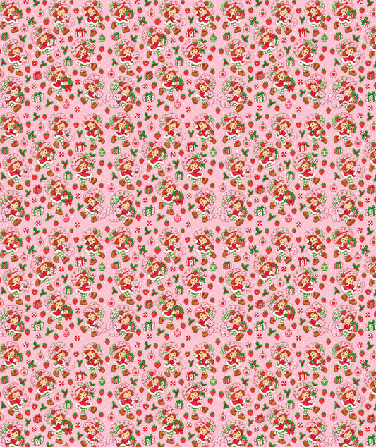 Pink Gifts Strawberry Shortcake Wrapping Paper – Christmas Gift Wrap for Fans