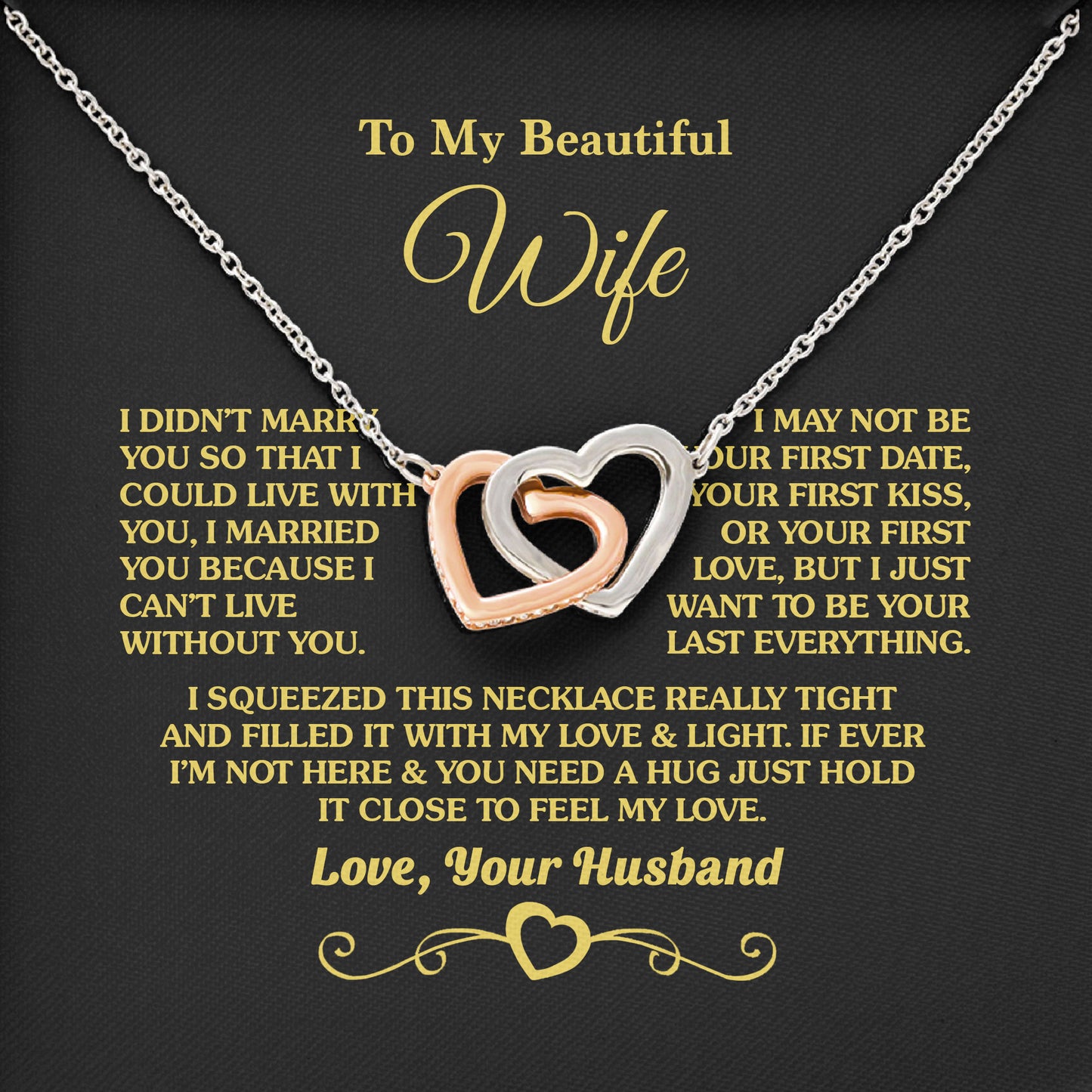To My Beautiful Wife Necklace From Husband
