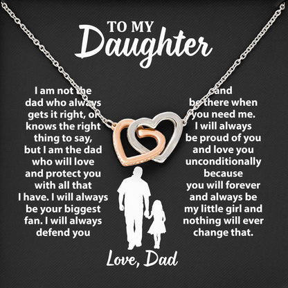 To My Daughter Necklace Jewelry Birthday Valentine's gifts For Daughter Message Card & LED Box