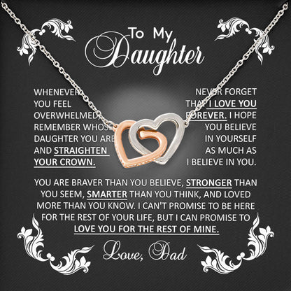 To My Daughter Necklace Jewelry with Message Card & Gift Box