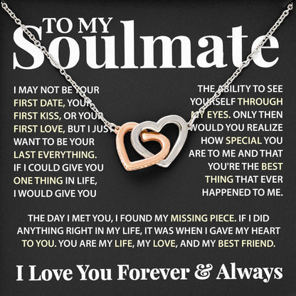 To My Soulmate Necklace Gift Box with Sentimental Message Card From Boyfriend