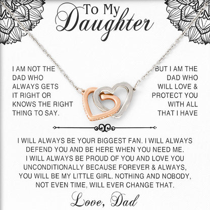 To My Daughter Necklace Sentimental Birthday Valentine's Day Gift for Her