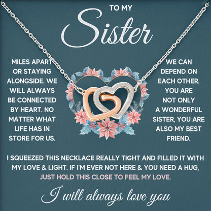 To My Sister Necklace With Message Gift From Brother, Sister Jewelry On Birthday, Mother's Day, Valentine's Day, Wedding Day Gift