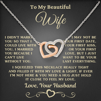 To My Wife Necklace with Message Card and Gift Box