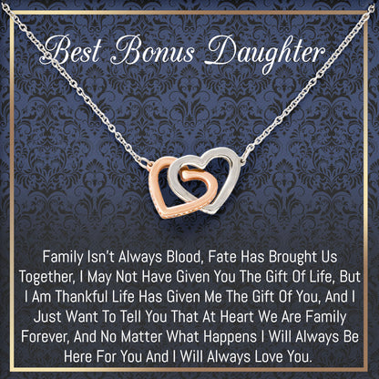 Best Bonus Daughter Necklace 925 Sterling Silver Pendant Necklace Graduation Gifts Birthday Christmas Message Card＆LED Gift Box