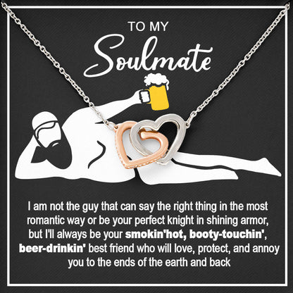 To My Soulmate Necklace Romantic Jewelry Gift with Message Card for Birthday Anniversary