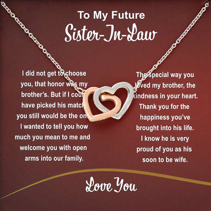 To My Sister In Law Necklace Gift Box with Sentimental Message Card