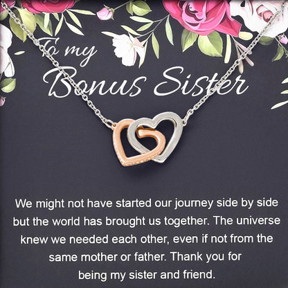 To My Bonus Sister Birthday Necklace Gift with Love
