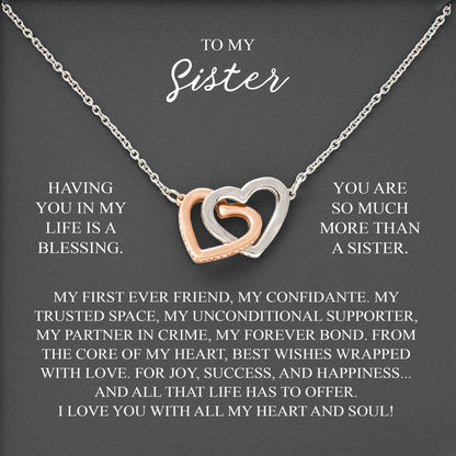 To My Sister Graduation Necklace with Message Card