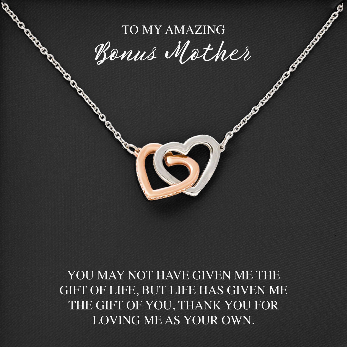 To My Amazing Bonus Mother Jewelry Gift from Son, Daughter
