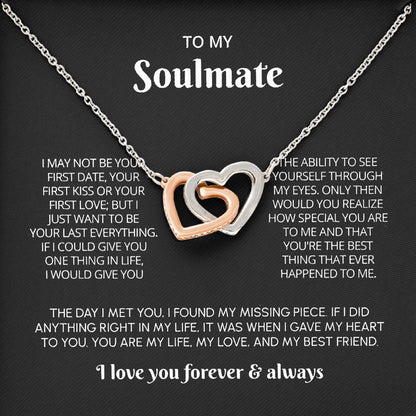 To My Soulmate Necklace with Message Card and Gift Box