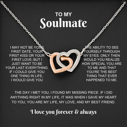 To My Soulmate Romantic Necklace Jewelry Gift