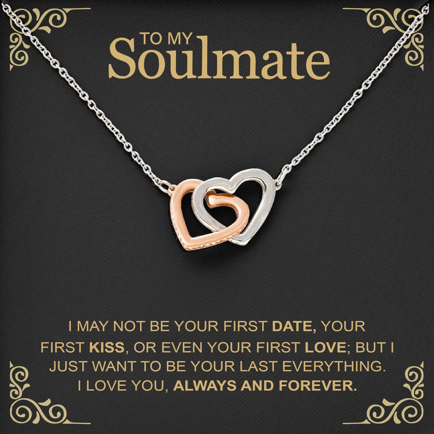 To My Soulmate Necklace Romantic Valentine Gift with Sentimental Message Card