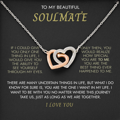 To My Beautiful Soulmate Necklace Romantic Jewelry Gift for Wife from Husband