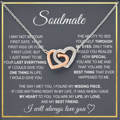 Soulmate Necklace Meaningful Romantic Gift for Girlfriend or Fiancée