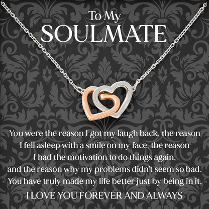 To My Soulmate Necklace Anniversary Romantic Jewelry Gift with Message Card