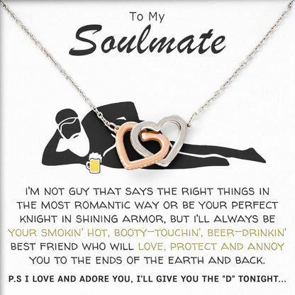 To My Soulmate Love Knot Necklace Birthday Anniversay Valentine's Day Romantic Gift for Her