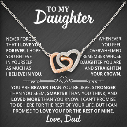 To My Daughter Necklace Romantic Christmas Birthday Valentine Gift