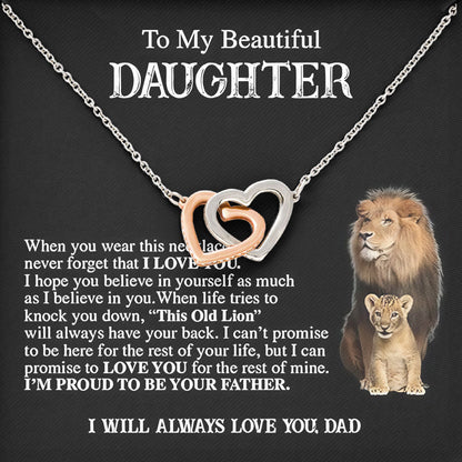 To My Beautiful Daughter From Dad Necklace Graduation Gifts Birthday Christmas Message Card＆LED Gift Box