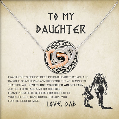 To My Beautiful Daughter From Father Necklace Graduation Gifts Birthday Valentine Message Card＆LED Gift Box