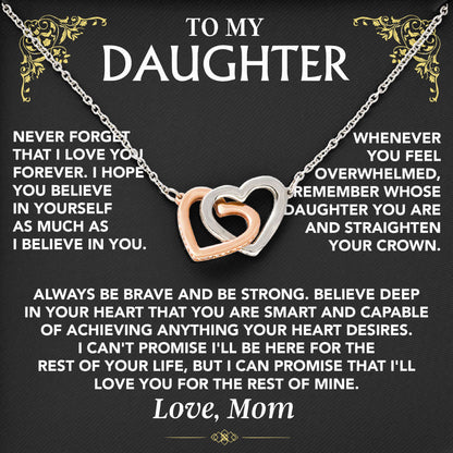 To My Daughter Necklace Message & Elegant Box, Valentines Day, Graduation, Birthday, Wedding, Gifts From Dad, Mom