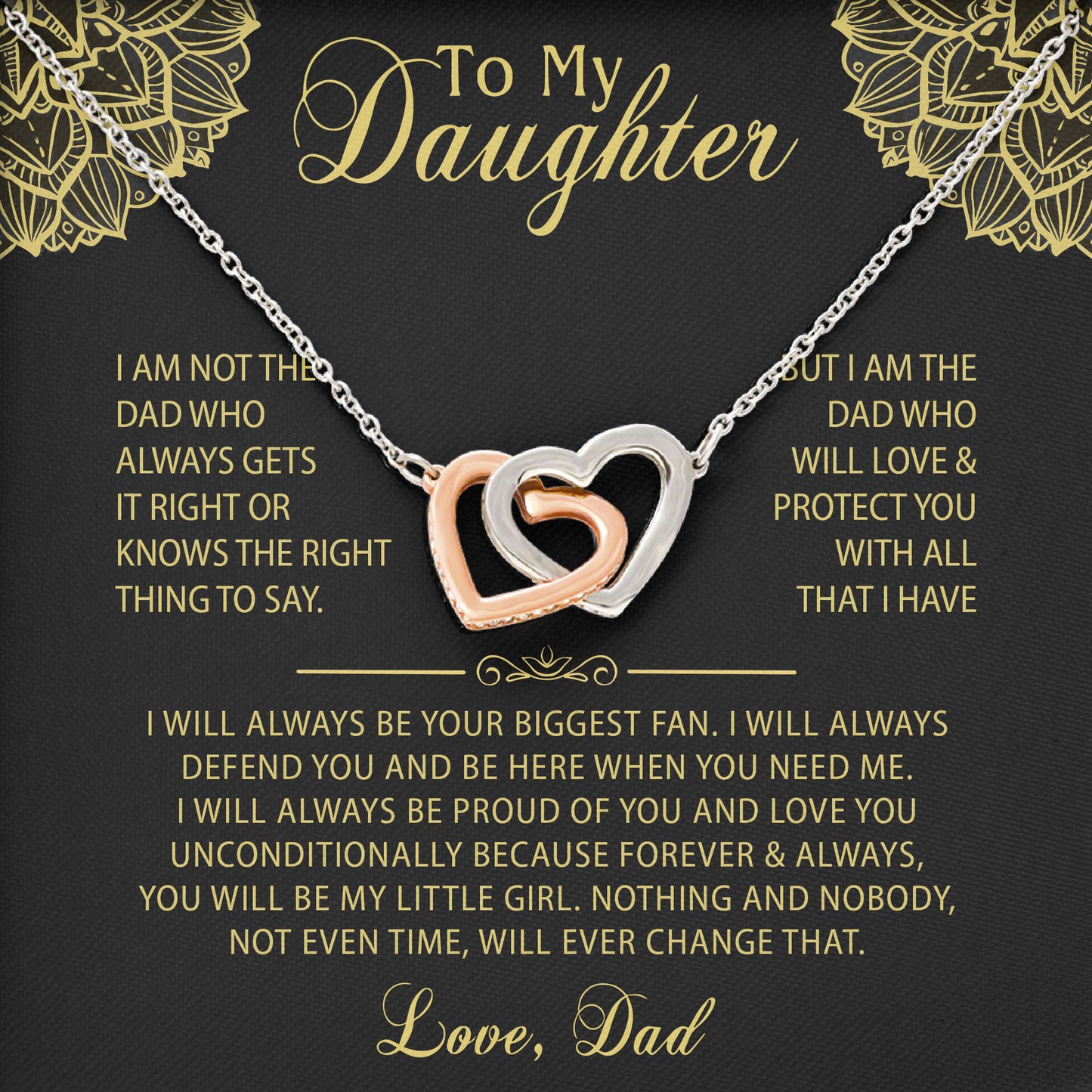To My Daughter Necklace From Dad, Mom, Gifts For Daughter Romantic, Birthday, Valentine Gift