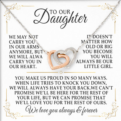 To Our Daughter Necklace From Dad, Mom, Gifts For Daughter Romantic, Birthday, Valentine Gift