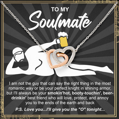 To My Soulmate Necklace Gift Valentine Anniversary Jewelry with Sentimental Card