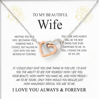 To My Beautiful Wife Birthday Necklace Gift for Her