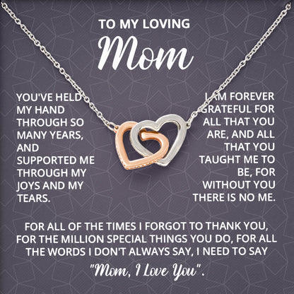 To My Loving Mom Necklace Mother’s Day Keepsake