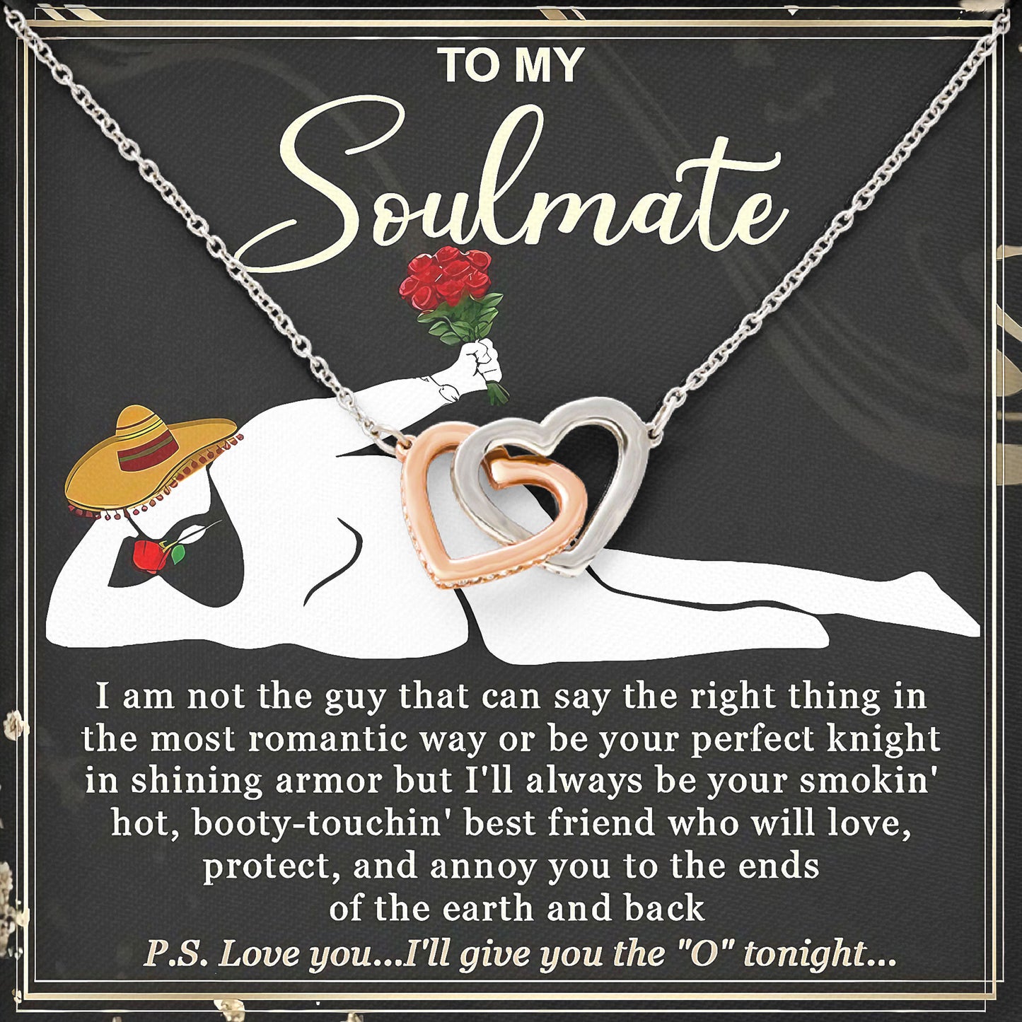 To My Soulmate Necklace Romantic Jewelry Gift Box for Birthday, Anniversary, Valentine