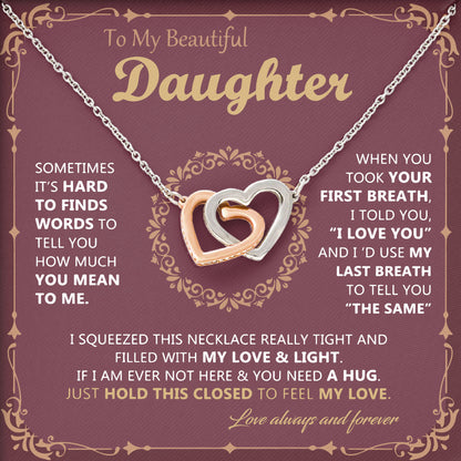 To My Beautiful Daughter Necklace From Dad, Mom, Gifts For Daughter Romantic, Birthday, Valentine Gift