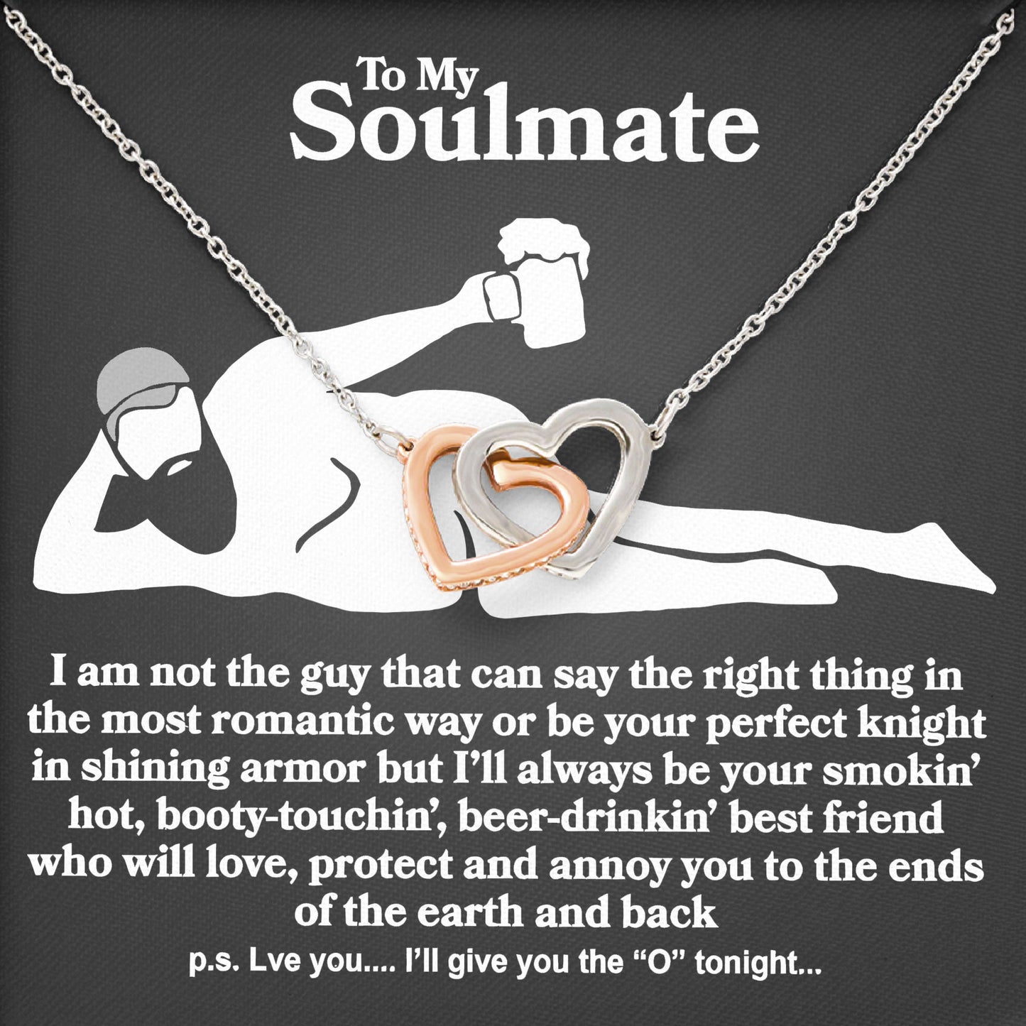 To My Soulmate Necklace Gift Box with Emotional Message Card for Valentine’s Day