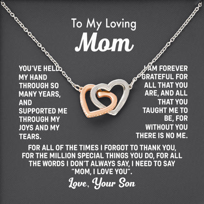 To My Loving Mom Love Necklace Jewelry From Son