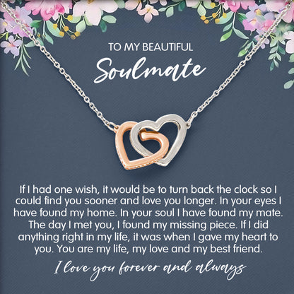 To My Soulmate Necklace Romantic Jewelry Gift for Girlfriend from Boyfriend