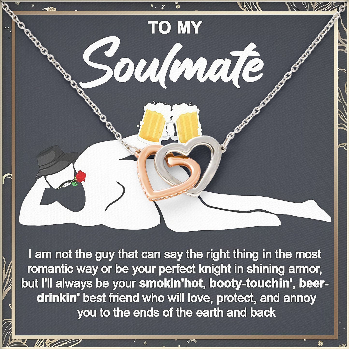To My Soulmate Necklace Sentimental Gift Box for Anniversary or Birthday