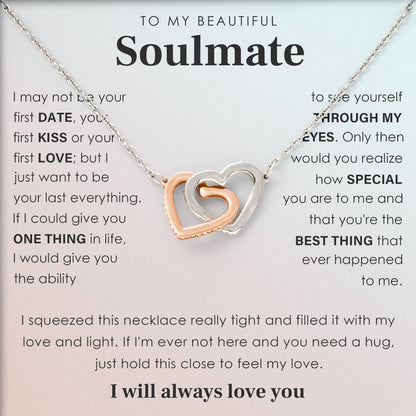 To My Beautiful Soulmate Love Knot Necklace Romantic Jewelry Gift with Message Card