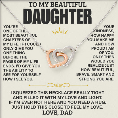 To My Beautiful Daughter Necklace Birthday Valentine Jewelry Gifts For Daughter with Message Card Box From Dad