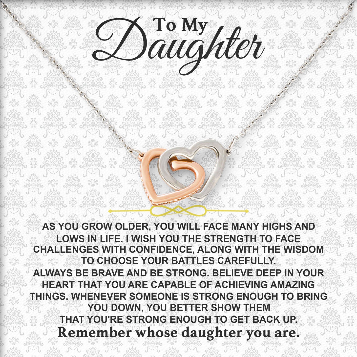 To My Daughter Necklace Gifts For Daughter with Message Card Box From Dad Birthday Valentine Anniversary Gift