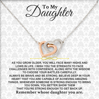 To My Daughter Necklace Gifts For Daughter with Message Card Box From Dad Birthday Valentine Anniversary Gift