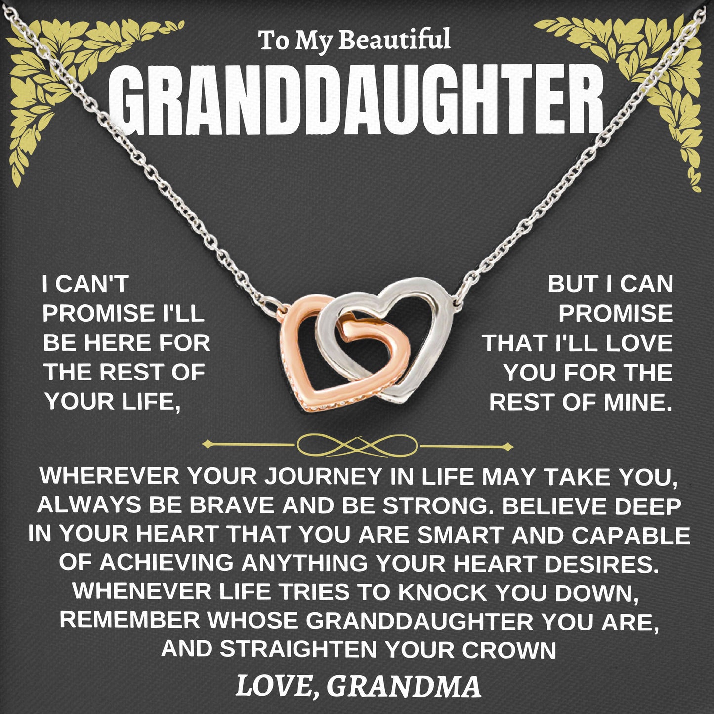 To My Beautiful Granddaughter Necklace Meaningful Gift From Grandma With Message Card And Box