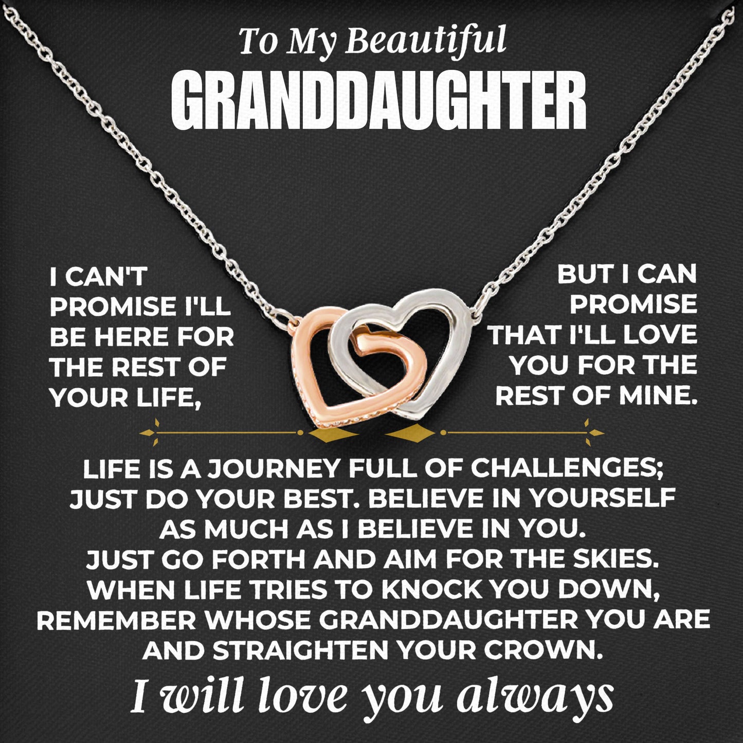 To My Beautiful Granddaughter Necklace Meaningful With Message Card And Box Anniversary Graduation Birthday Gifts
