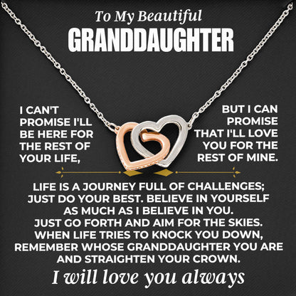 To My Beautiful Granddaughter Necklace Meaningful With Message Card And Box Anniversary Graduation Birthday Gifts