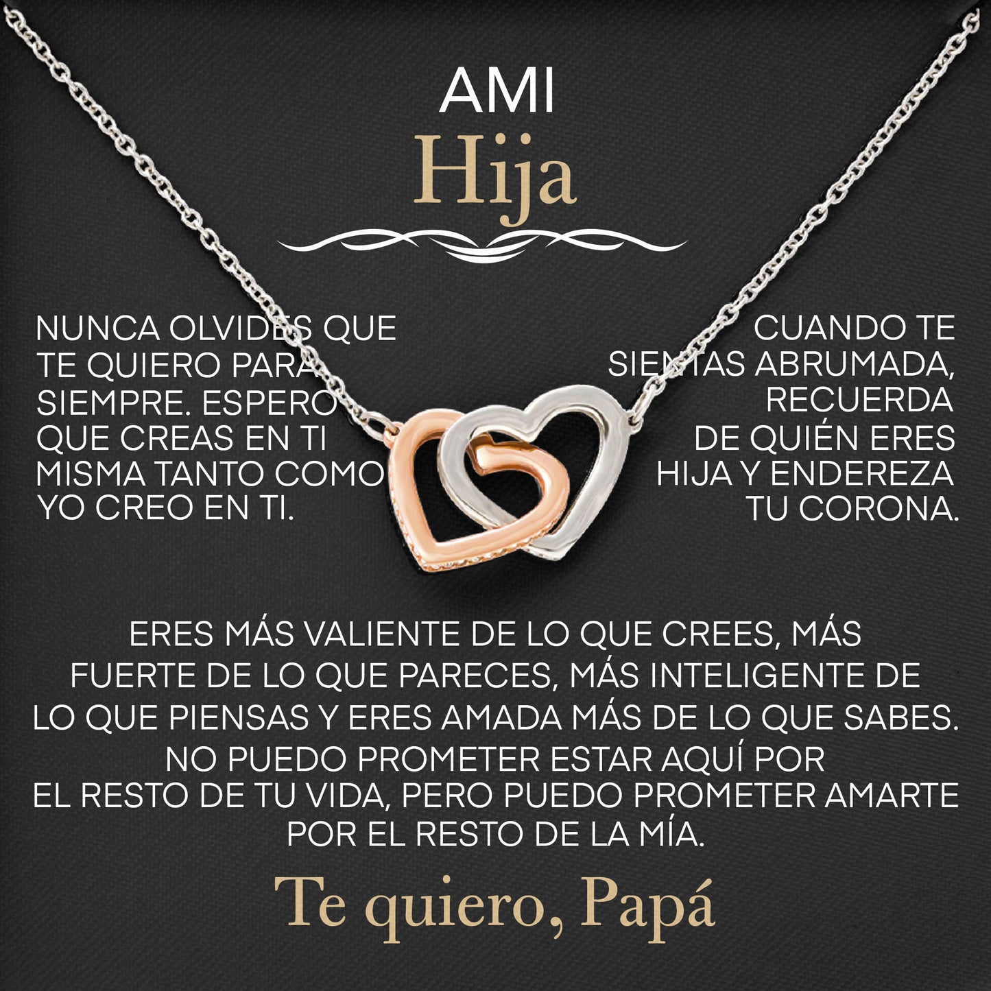 Collar Ami Hija Con Tarjeta Con Mensaje