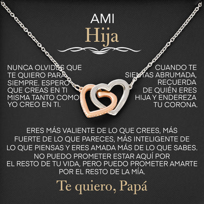 Collar Ami Hija Con Tarjeta Con Mensaje